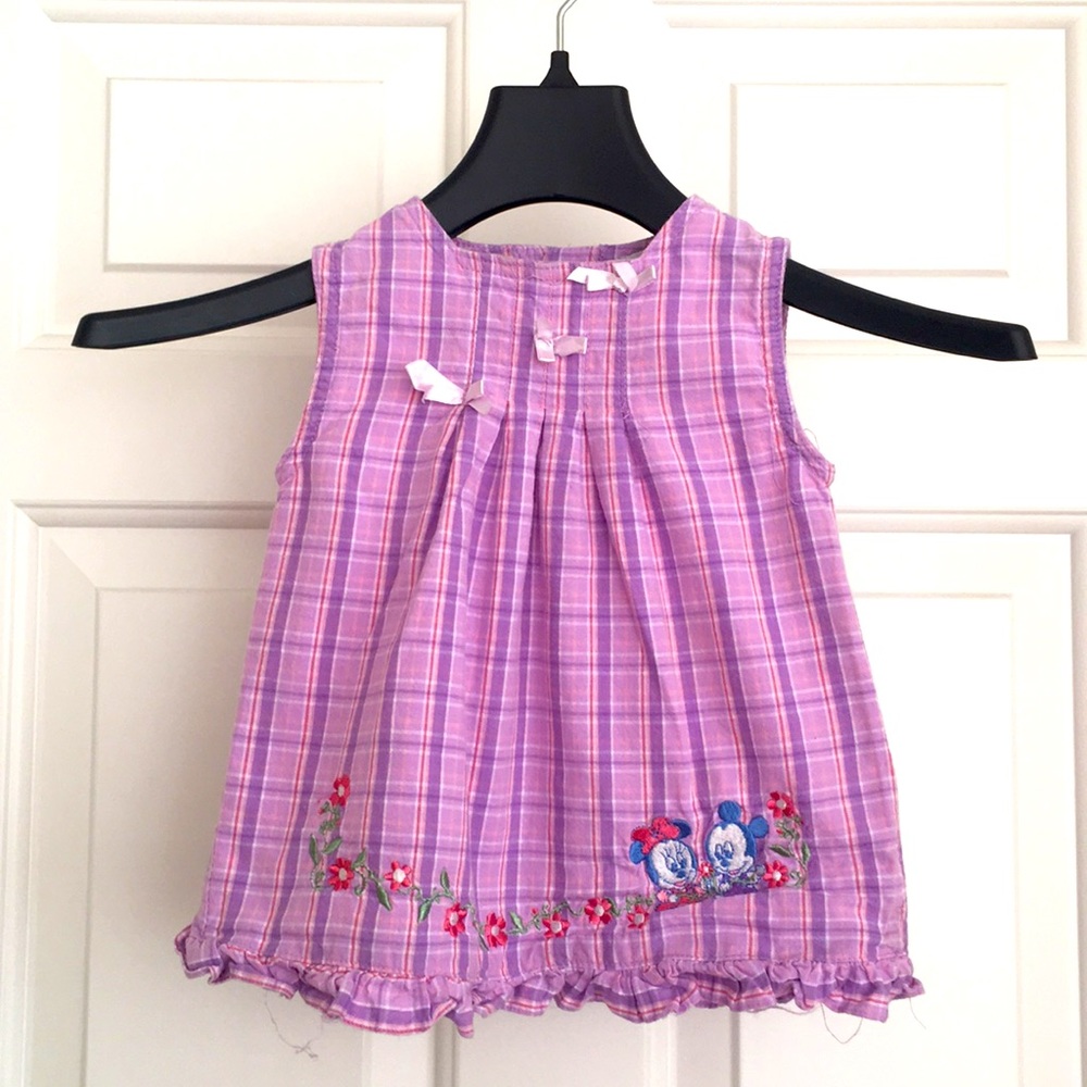 Disney Mickey & Co. Dress 12 Months Lavender Sleeveless Back Buttons Minnie